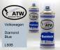 Preview: Volkswagen, Diamond Blue, L50B: 400ml Sprühdose + 400ml Klarlack - Set, von ATW Autoteile West.